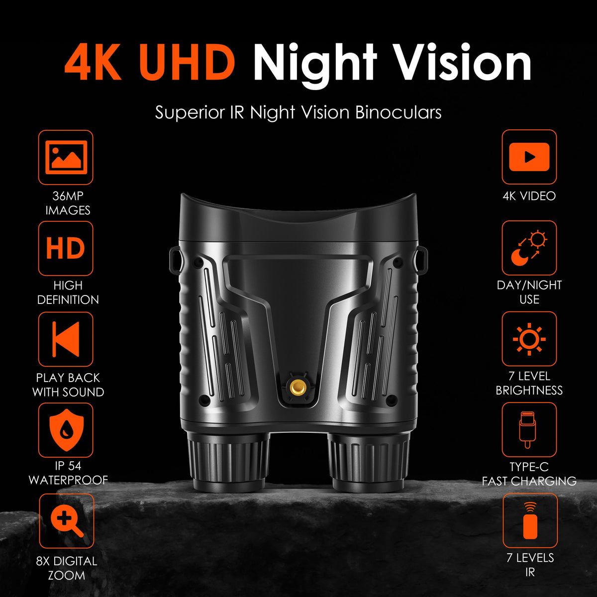 Rexing B1 Pro – 4K IR Night Vision Digital Binocular