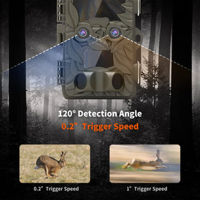 Rexing Woodlens H6 Dual Camera Trail Cam 4K+FHD Ultra HD Video