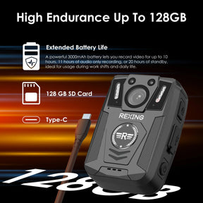 Rexing P2 FHD Body Camera 1080p Full HD With Type-C Port