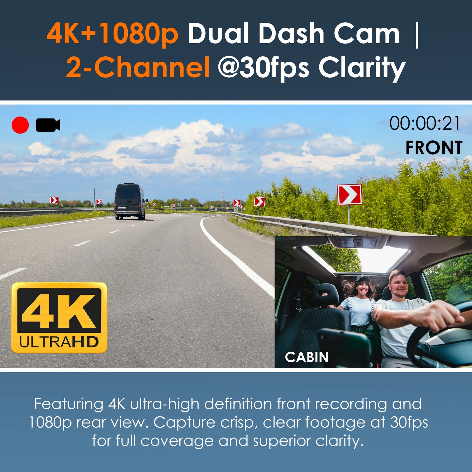 Rexing R316 4K Dash Cam with Wi-Fi & GPS