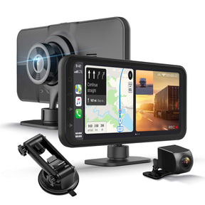 REXING Wireless Multimedia Receiver RoadMate CPDuo – CarPlay + Android Auto + Dash Cam Feature