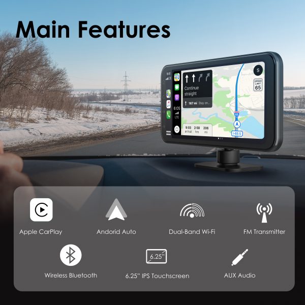 REXING Wireless Multimedia Receiver RoadMate CPStream – CarPlay + Android Auto