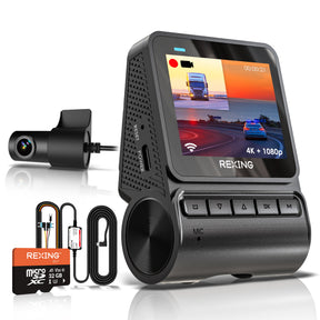 Rexing - V1P Flex X4 4K WiFi Dual Dash Cam - Black