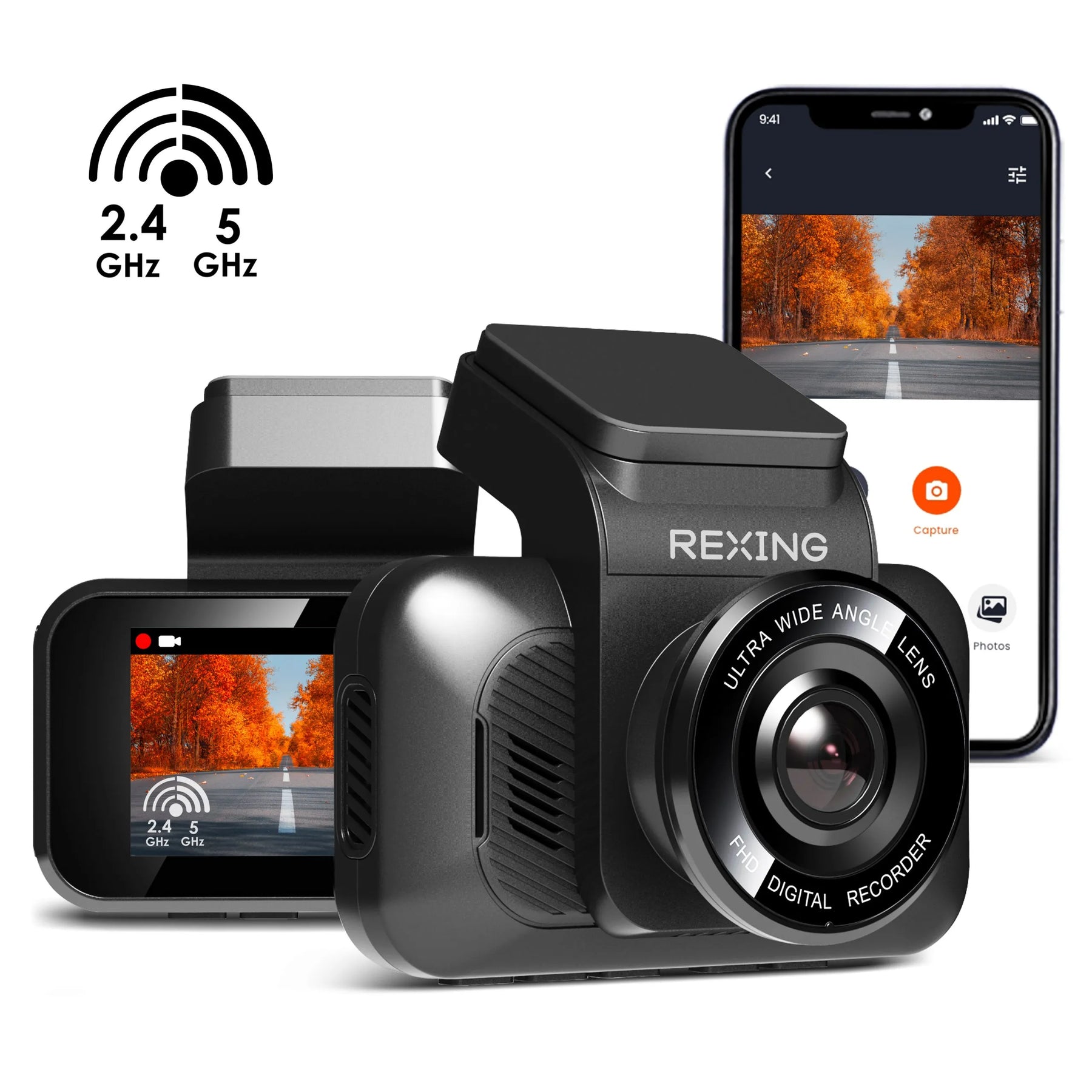 Rexing V55 Dash Cam – 4K Modular Capabilities, 5.0 GHz Wi-Fi, and GPS Car Dash Camera Recorder