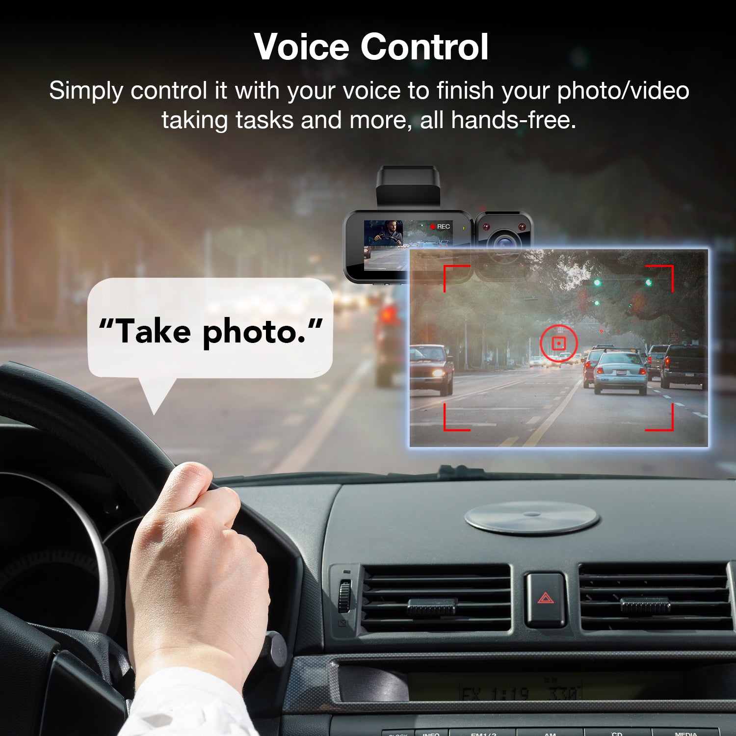 REXING V5C Basic Dash Cam Front 4K & 1080p Cabin Camera w/ Modular Capabilities, WiFi, and GPS