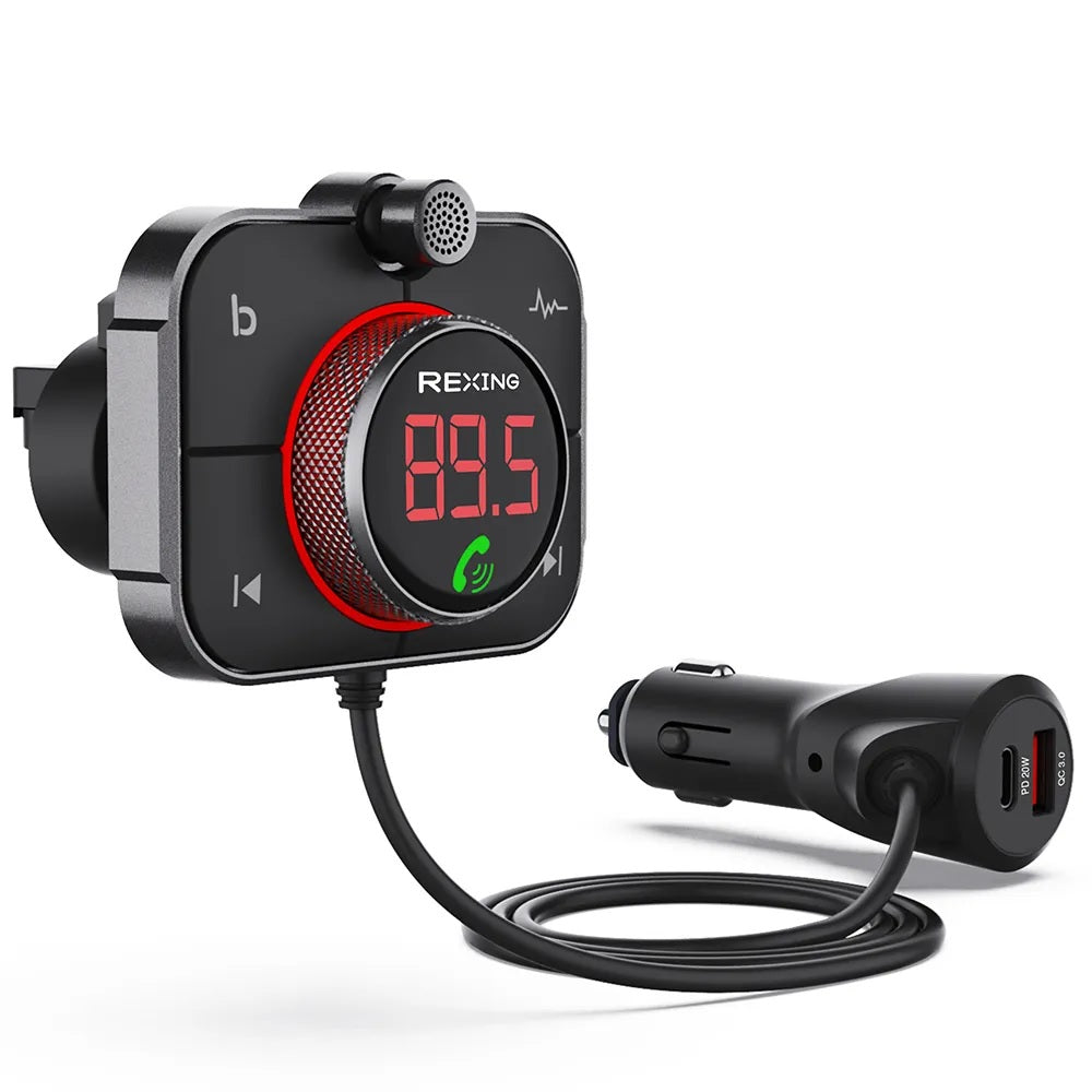 Rexing FMT2 FM Transmitter Car Charger w/Bluetooth 5.0