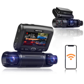 Rexing S3 3-Channel Dash Cam Front, Cabin, Sides 1080P+1080p+1080p with Wi-Fi and GPS