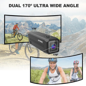 Rexing A1 Two Way Action Camera Front & Back 1080p@30fps with Wi-Fi Connect