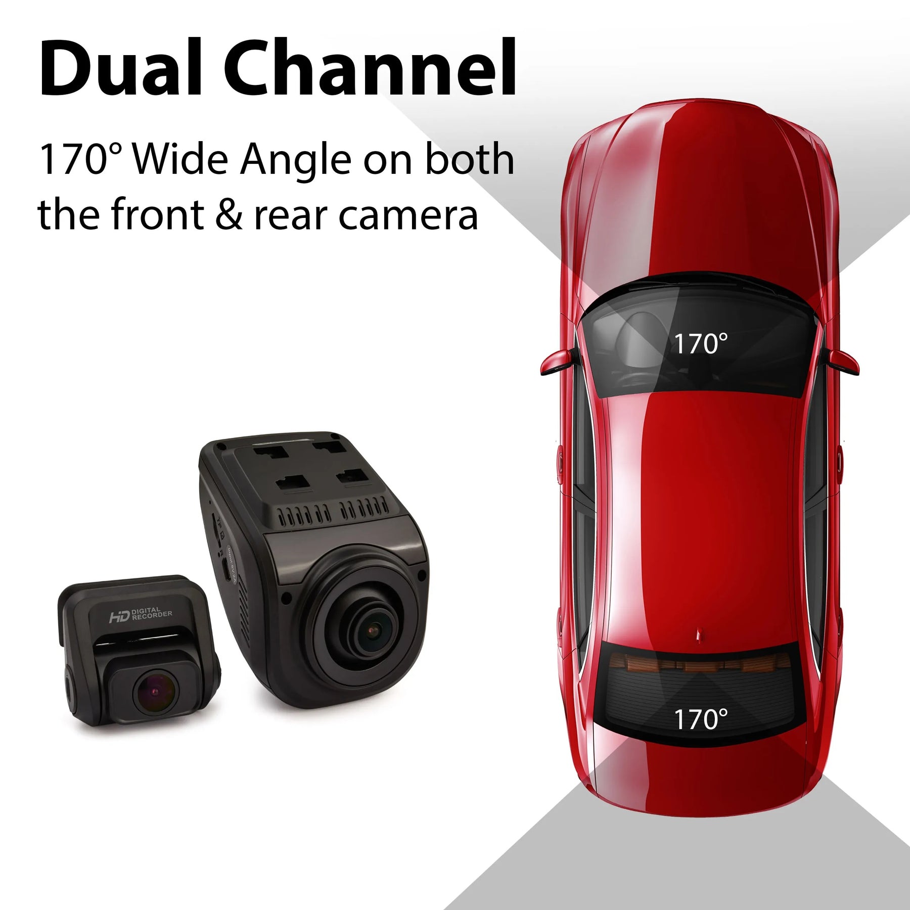 Rexing V1P Pro Dual 1080p Full HD Front and Rear Dash Cam with Wi-Fi and Built-in GPS Logger